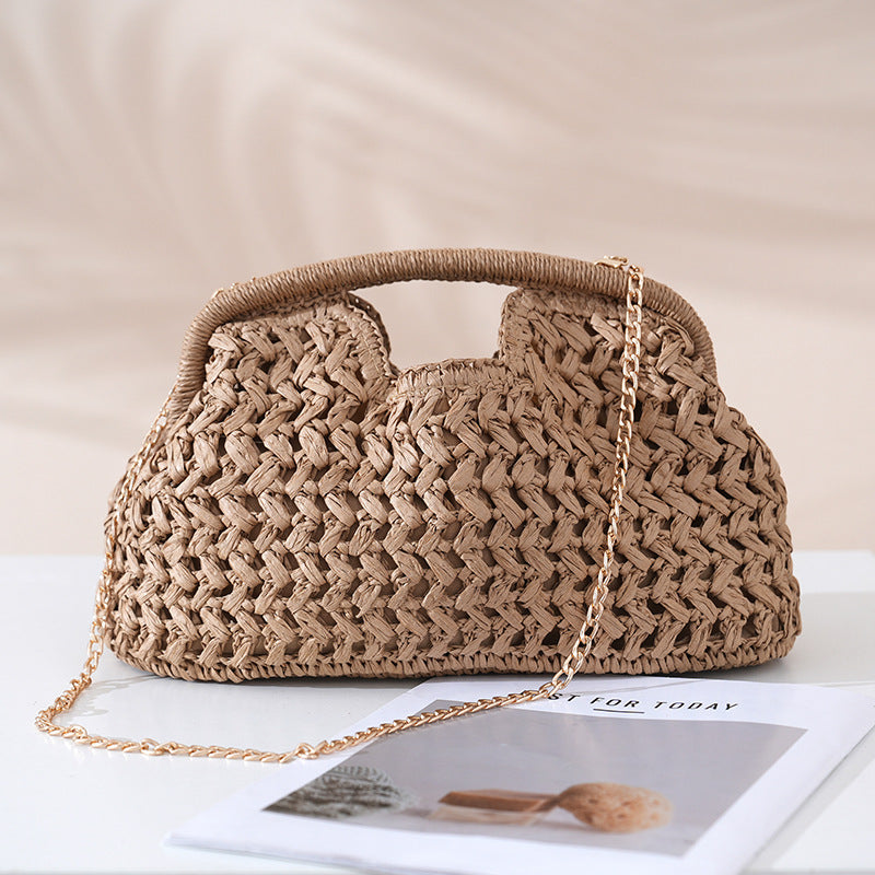 Clip Straw Woven Fashion Seaside Vacation Women's Clutch