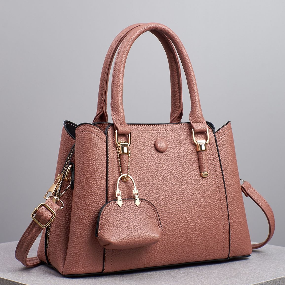 Women's Stitching Large Capacity Solid Color Mother Bags
