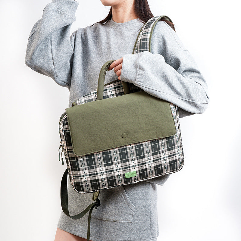Attractive Personalized Fresh Computer Minimalist Plaid Laptop Bag