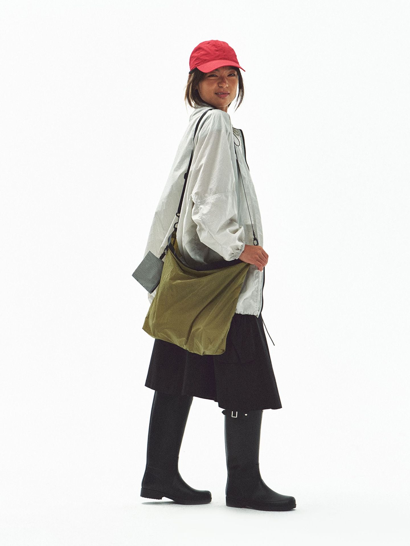 Women's Black Logo Can Store Lightweight Nylon Bags