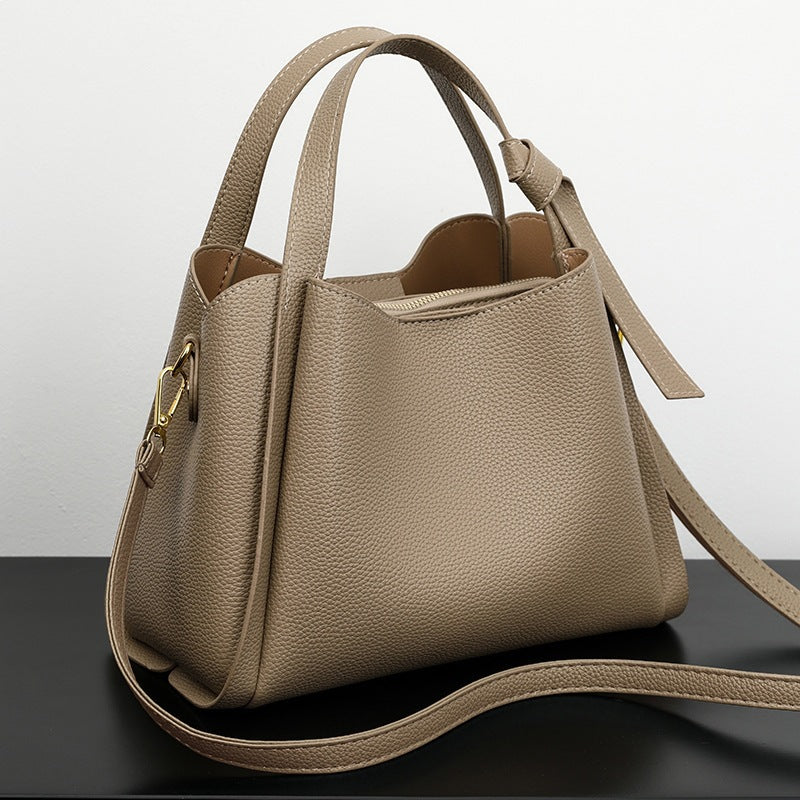 Women's Soft Leather Vegetable Basket High-grade Elegant Shoulder Bags