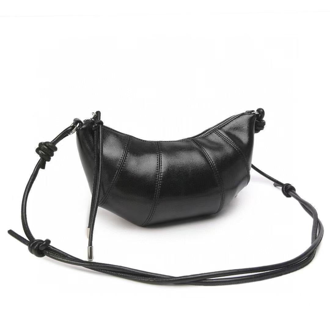 Women's Genuine Leather Design Commuter Dumplings Croissant Women's Messenger Bag