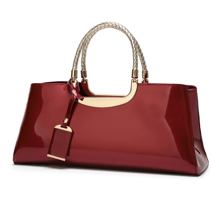 Women's Gloss Lamination Patent Leather Portable Wedding Bridal Women's Handbag