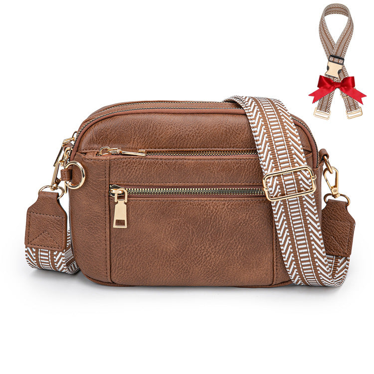 Chessboard Plaid Fashion Retro Double Zipper Women's Shoulder Bag