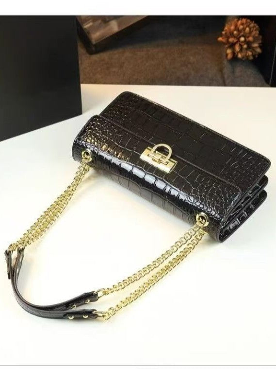 Women's Fashion Underarm Texture Crocodile Advanced Chain Women's Messenger Bag