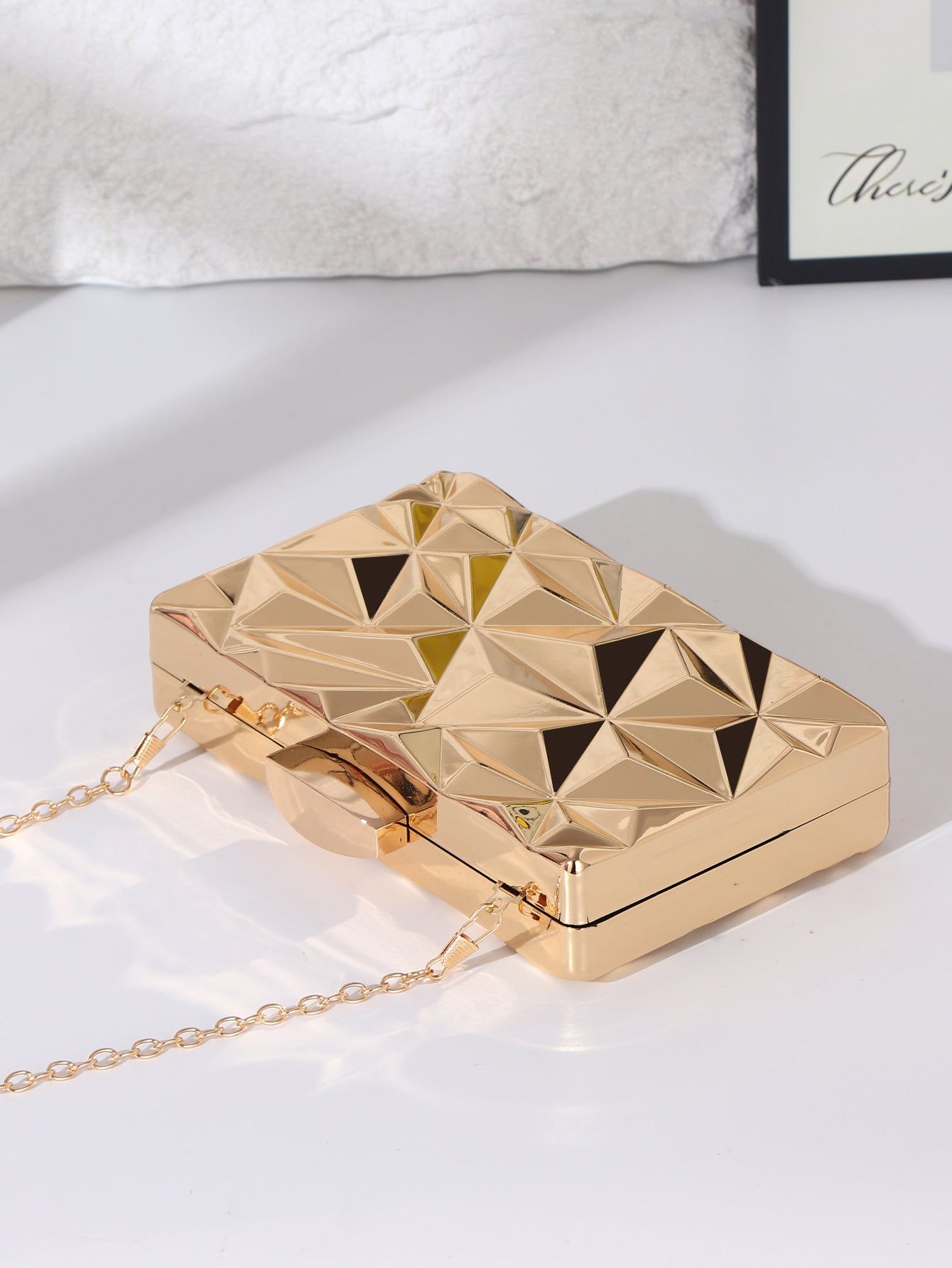 Trendy Fashion Clutch Metal Diamond Cheongsam Dress Dinner Bag