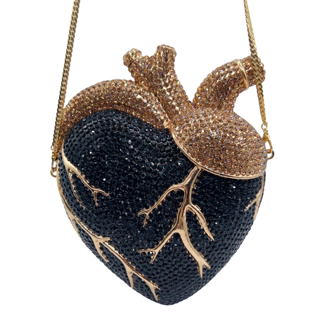Women's Heart Diamond Party Rhinestone Clutch Dinner Bag
