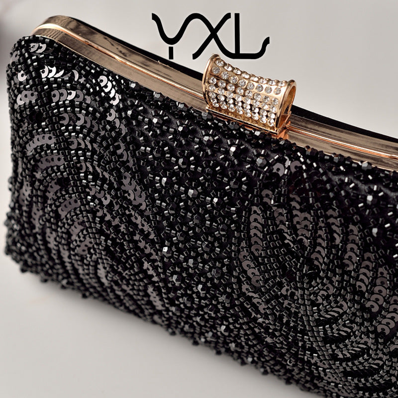 Shiny Diamond Temperament Banquet Full Clutch Fashion Pearl Embroidery Dress Dinner Bag
