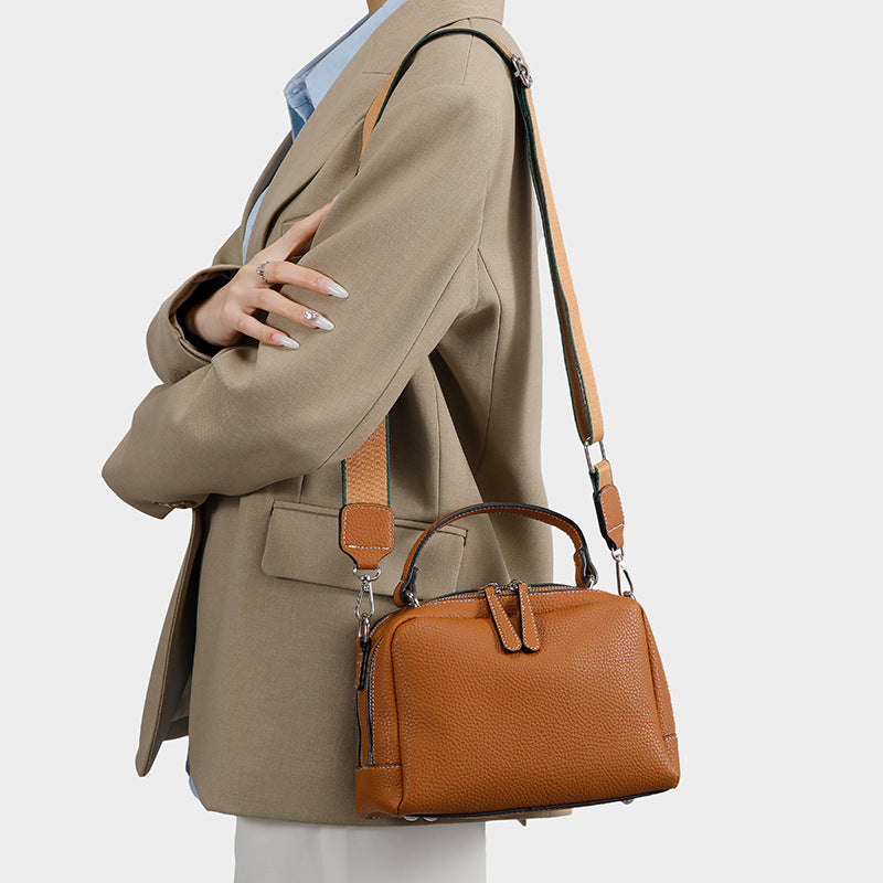 Women's Fashion Authentic Leather Tactile Feel Boston Women's Messenger Bag