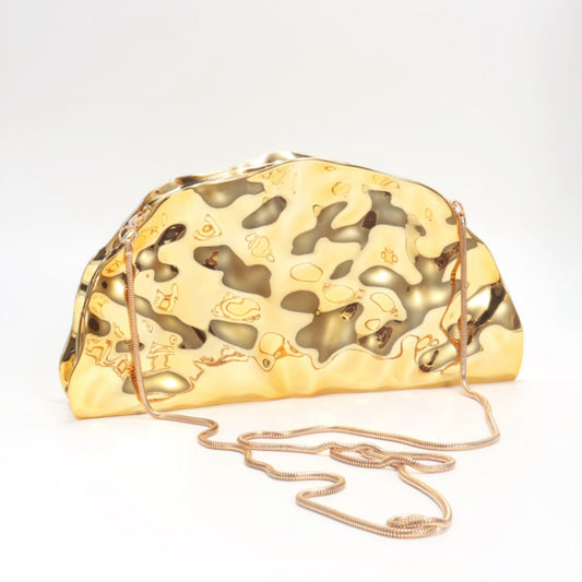 Irregular Glossy Acrylic Clutch Simple Design Dinner Bag