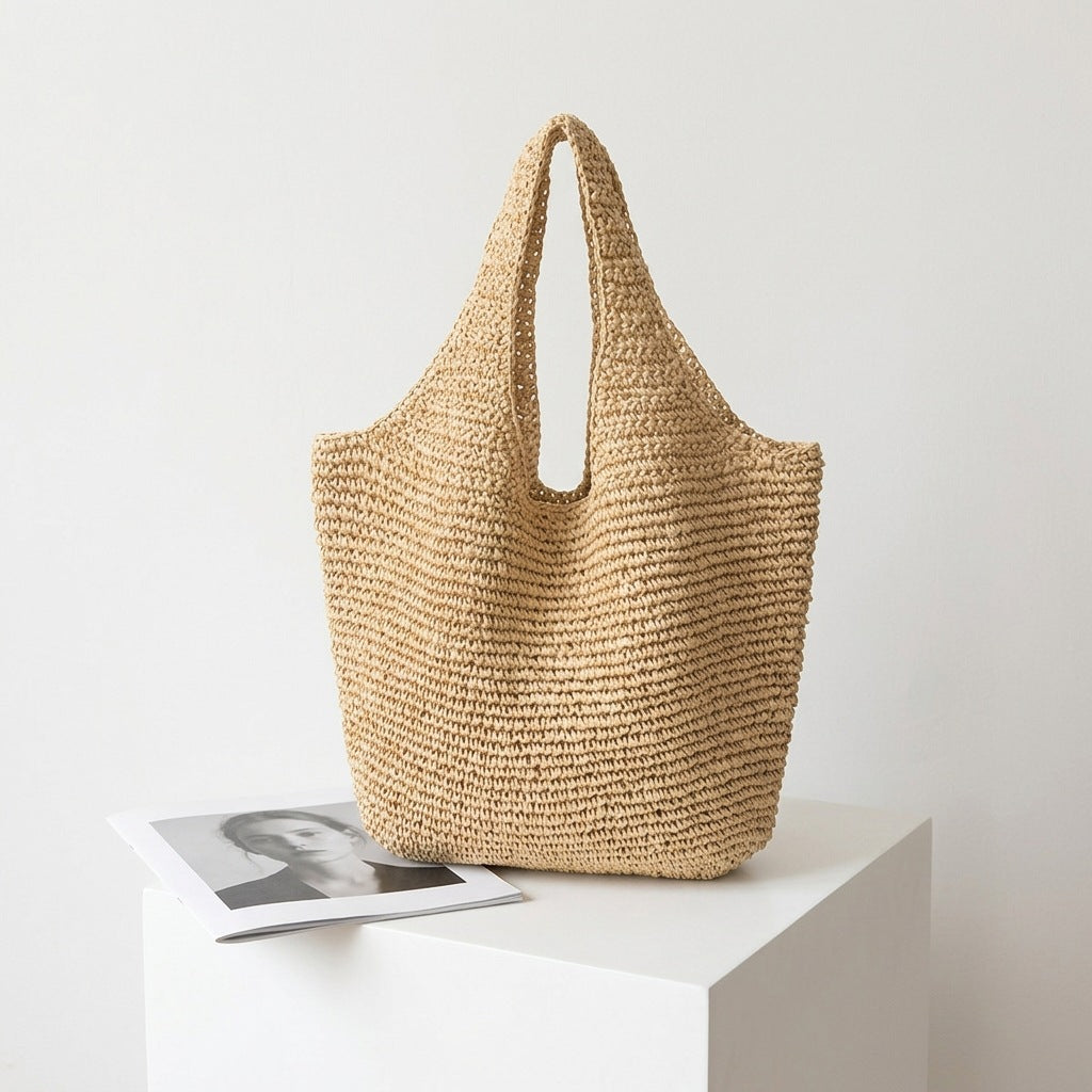 Women's High Sense Straw Simple Handmade Woven Large Bags