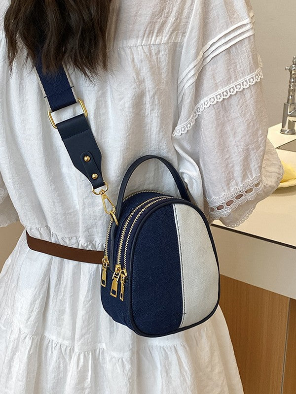 Women's Denim Stitching Contrast Color Light Luxury Women's Messenger Bag