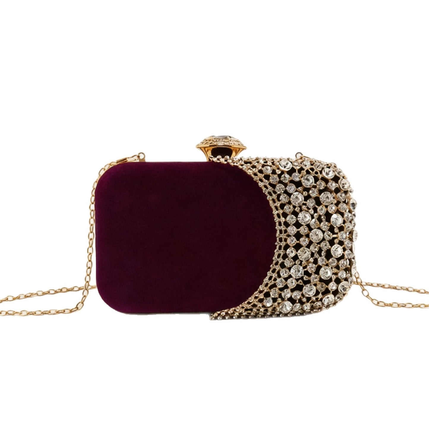 Women's Fashion Box Veet Banquet Clutch Chain Dinner Bag
