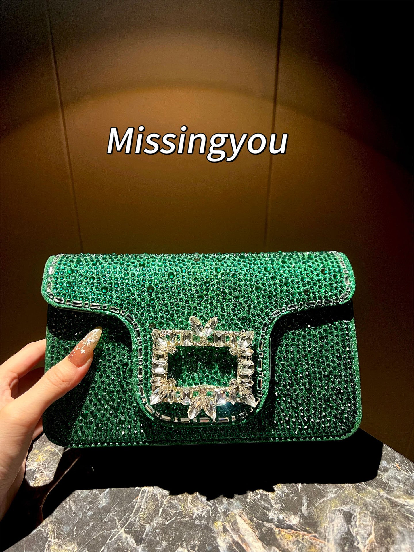 Fashion Exquisite Full Diamond Advanced Rhinestone Dress Dinner Bag