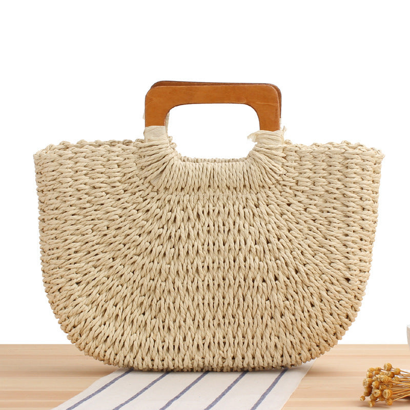 Woven Summer Beach Mori Style Large Capacity Women's Handbag