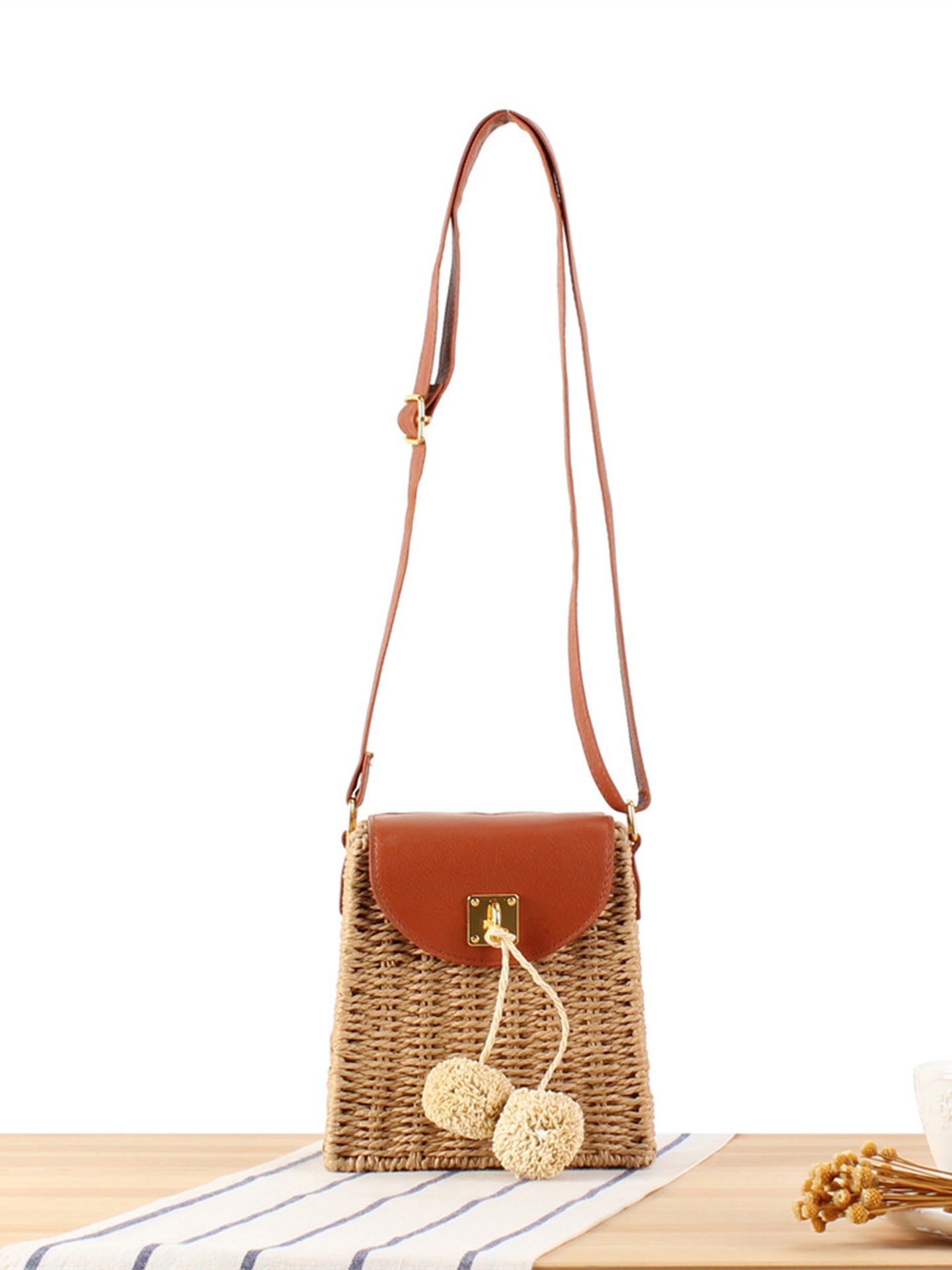 Retro Paper String Ball Woven Beach Vacation Leisure Simple Easy Bags