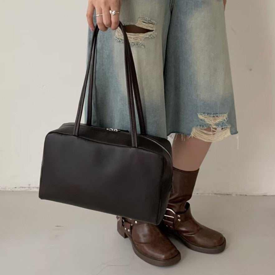 Women's Niche Vintage Sheepskin Genuine Leather Large Capacity Women's Shoulder Bag