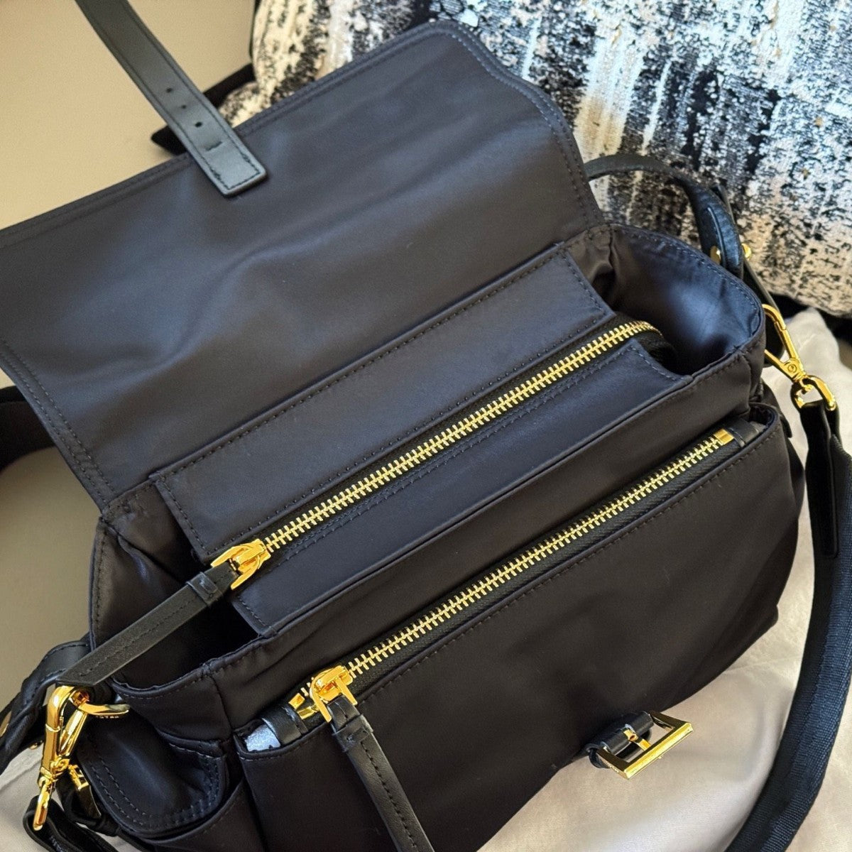 Rada Imported Nylon Cloth Cowhide Couple Bags