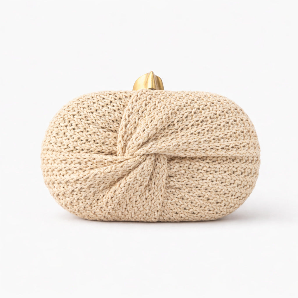 Women's Semicircle Straw Fashion Wedding Clutch Dinner Bag