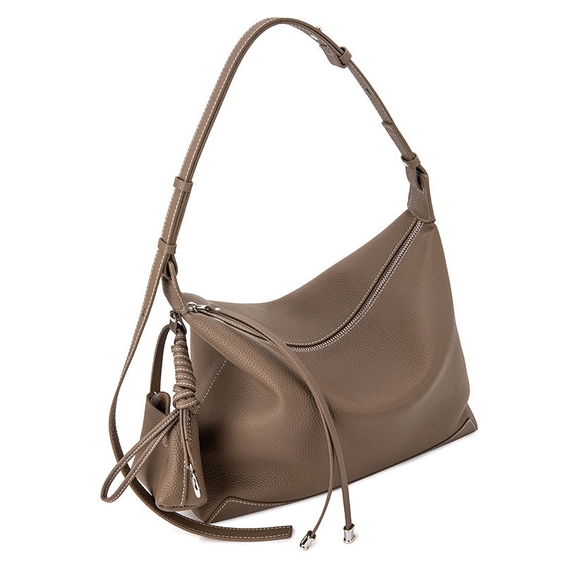 Women's Large Capacity Genuine Leather Retro Underarm Women's Shoulder Bag