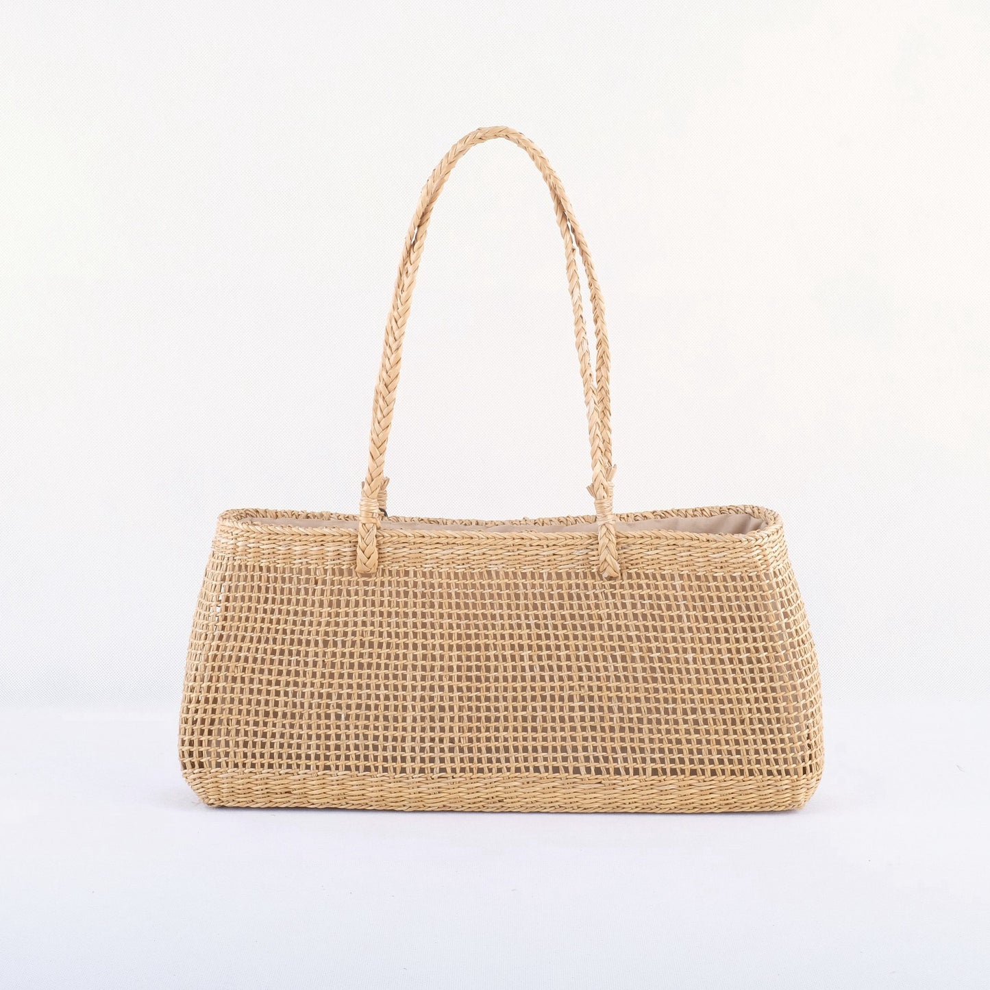 Craft Straw Summer Yellow Underarm Mesh Drawstring Portable Beach One Women's Handbag