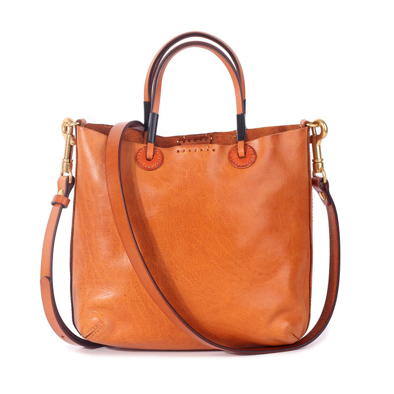 Women's First Layer Vegetable Tanning Leather Retro Artistic Niche Bags