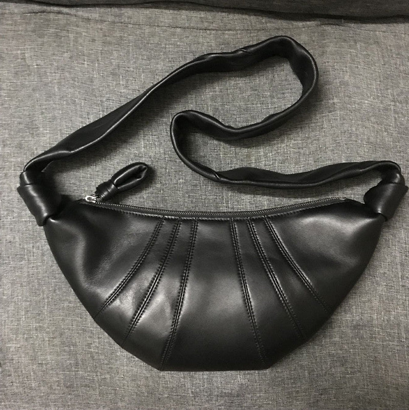 One Genuine Leather Niche Texture Underarm Baguette Bags