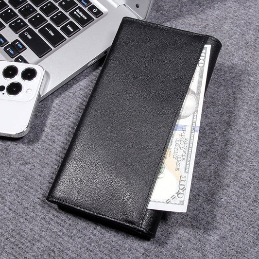 Men's Layer Cowhide Long Genuine Leather Soft Business Men's Wallets