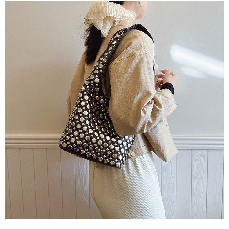 Vintage Punk Style Dot Rivet Underarm Large Bags
