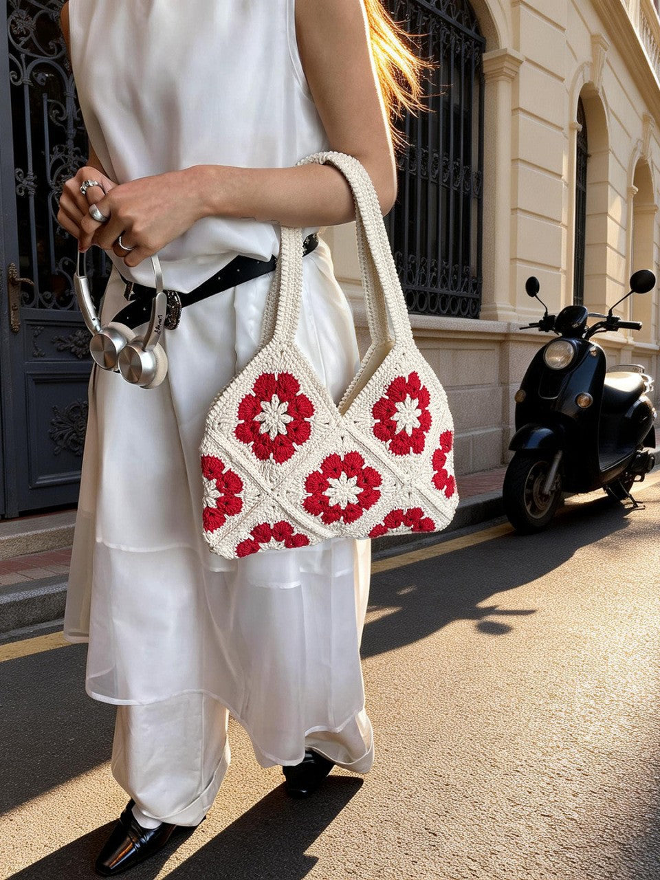 Sunflower Cotton Cord Woven Handmade Knitting Summer Seaside Holiday Large Women's Shoulder Bag