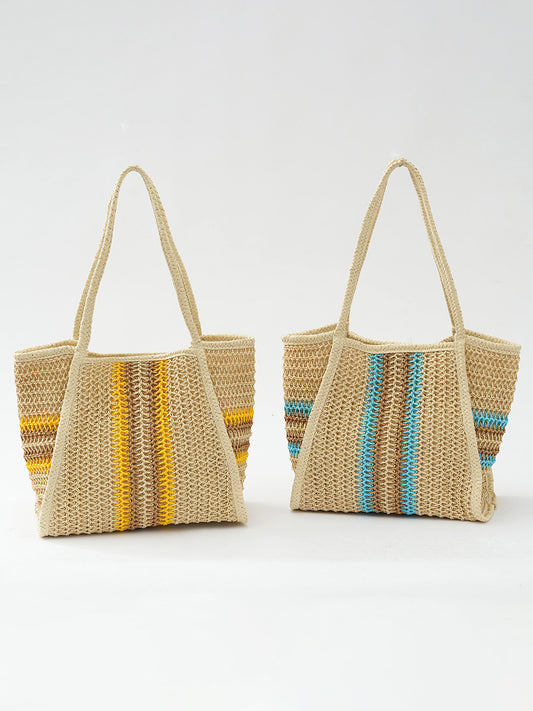 Women's One Beach Seaside Vacation Large Capacity Woven Tote Bag