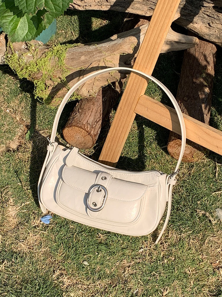 Leather Retro Commute Leisure French Stick Underarm Women's Shoulder Bag