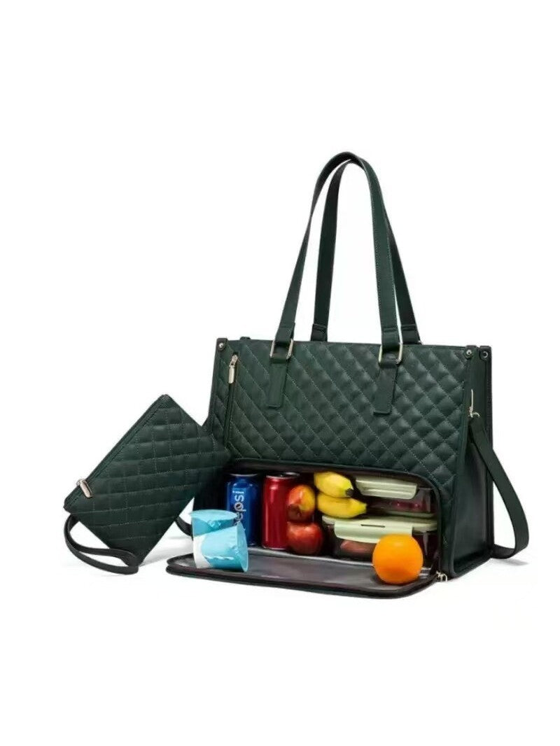 Women's Rhombus Insulation Large Capacity Commuter Lunch Box Women's Messenger Bag