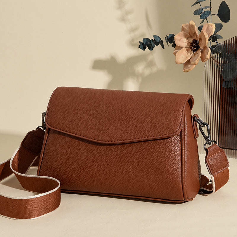Women's First Layer Cowhide Simple Soft Leather Women's Shoulder Bag