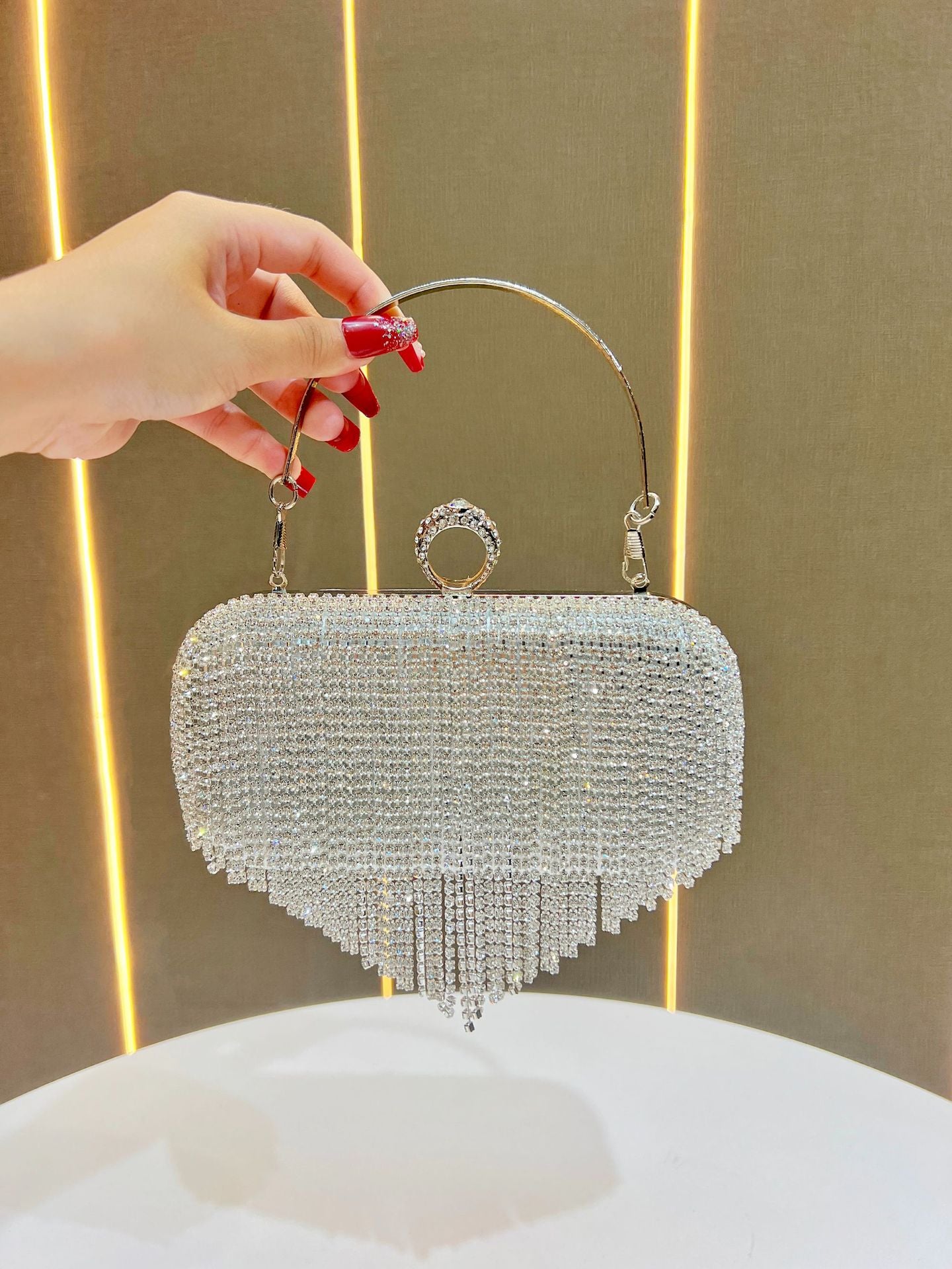 Women's Banquet Clutch Dress Diamond Tassel Bags
