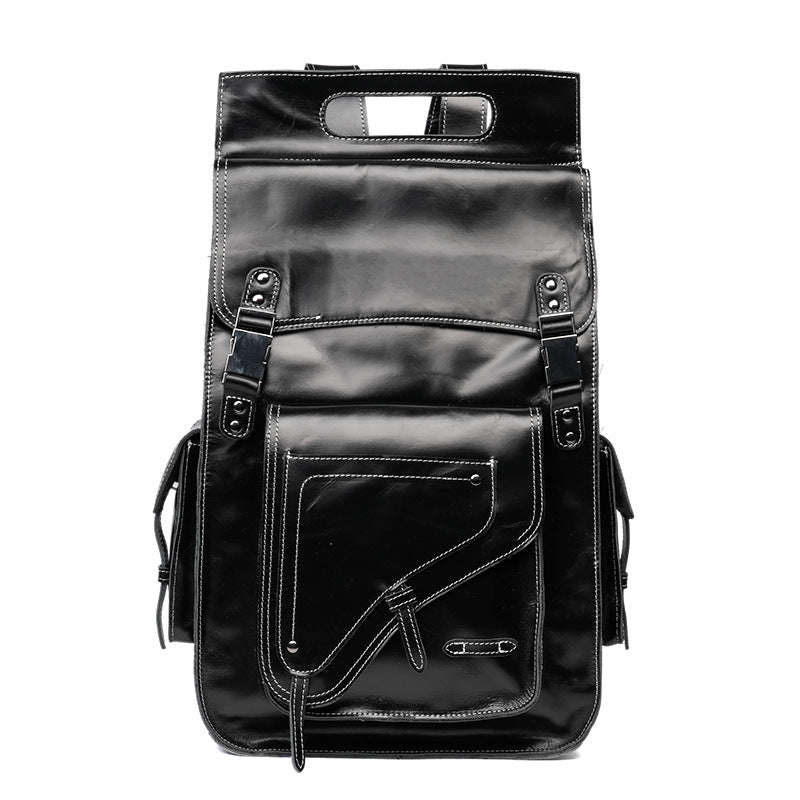Top Layer Cowhide Large Capacity Retro Leather Leisure Backpack