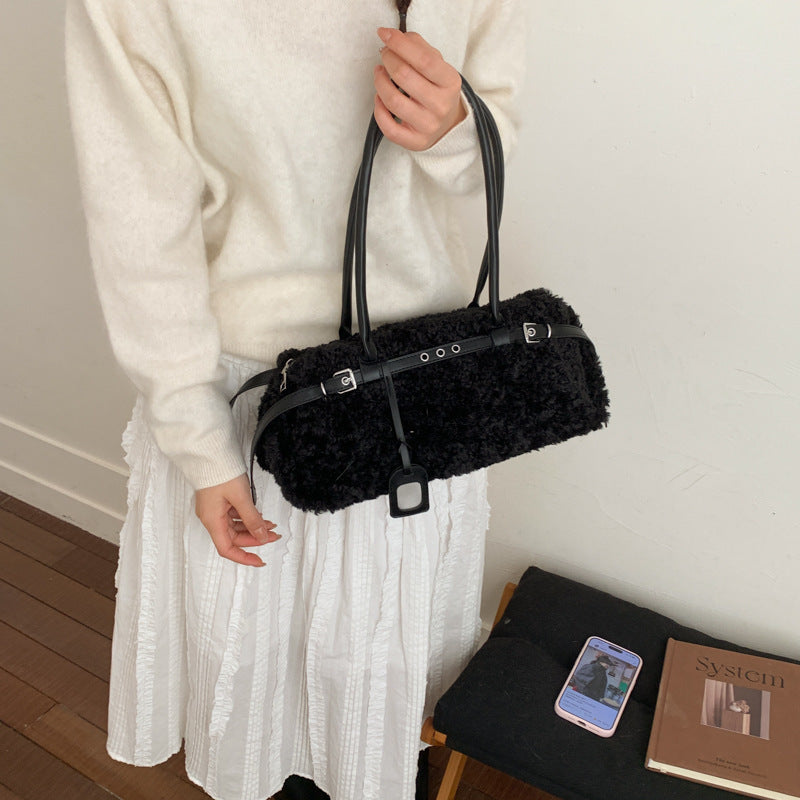 Women's Niche Mori Cute Fashion Plush Large Handbags
