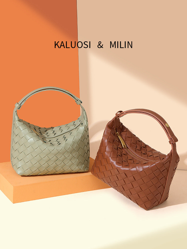 Women's Hand-woven Lunch Box French Minority Western Style Underarm Bag