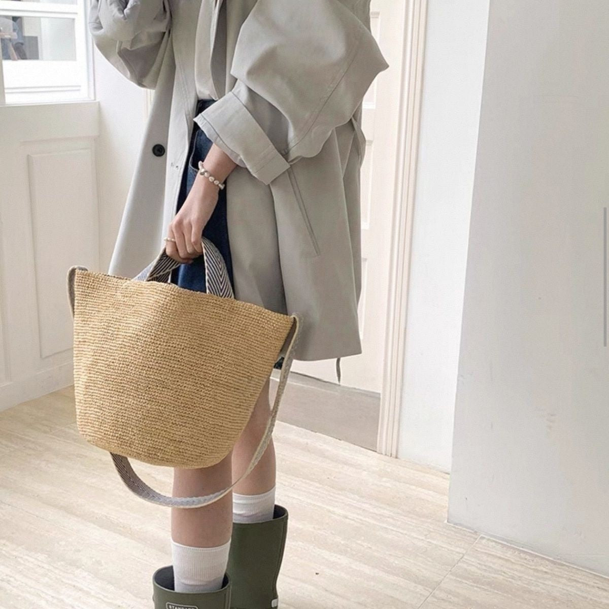 Women's Straw Knitted Vacation Beach Fashion Large Women's Handbag