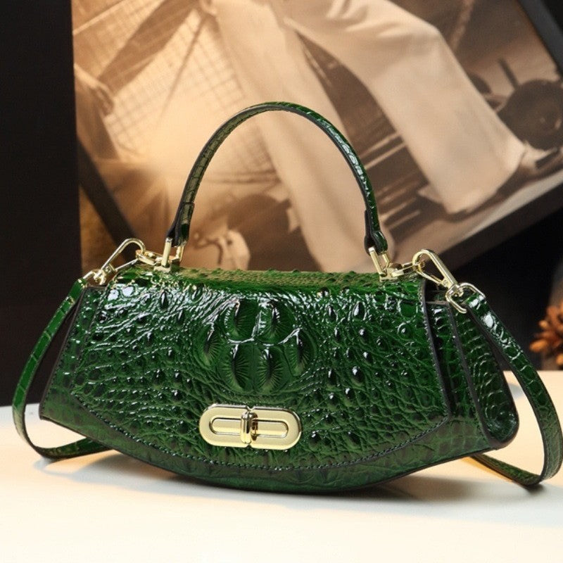 Women's Gold Ingot Mother Alligator Print Bags