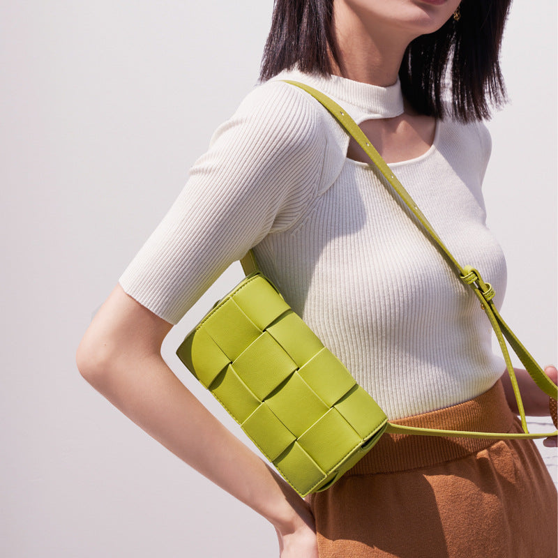 Women's Fashion More Than Braided Leather Method Candy Color Pillow Women's Shoulder Bag