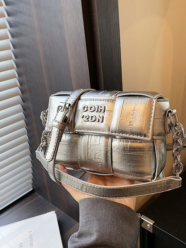 Women's Fashion Woven Ball Chain Design For Small Square Bag