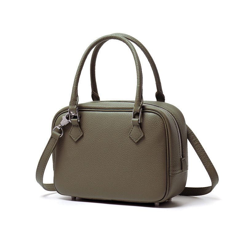 Women's First Layer Cowhide Feather Large Capacity Commuter Women's Handbag