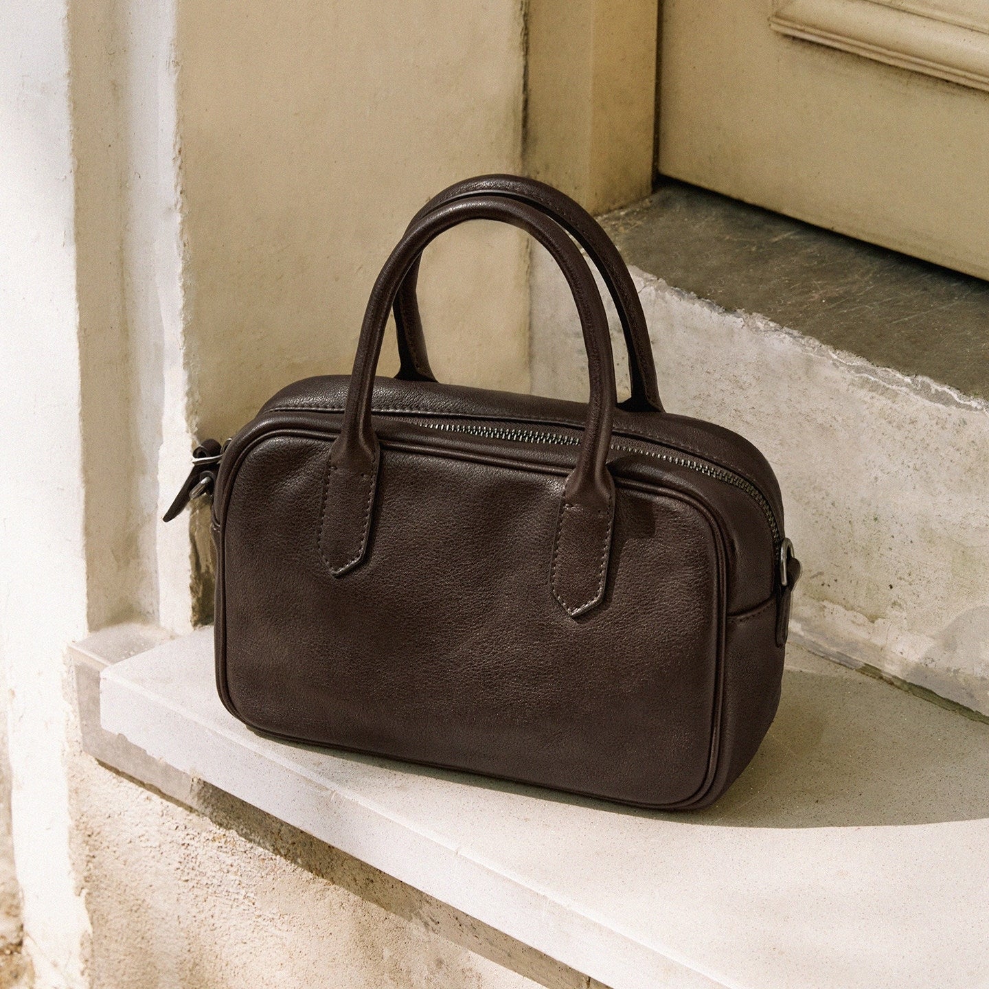 Women's Vegetable Tanning Leather Retro Commuter Genuine Portable Small Square Bag