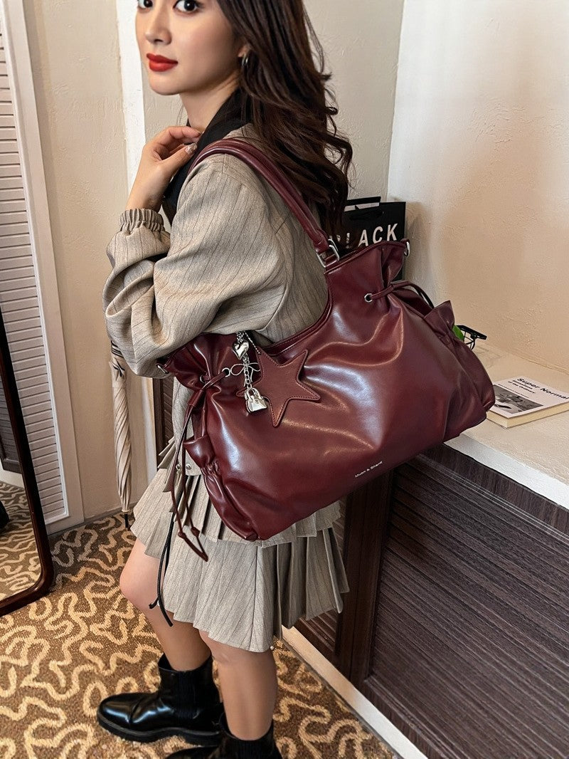 Women's Underarm High-grade Large Capacity Soft Leather Bags