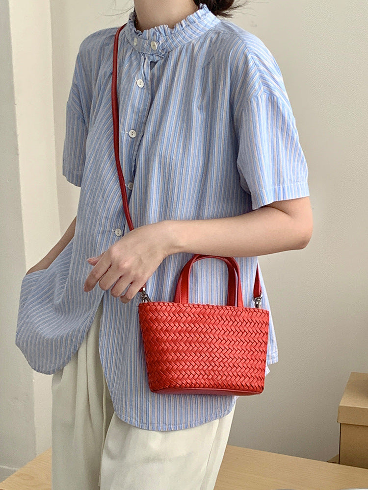 Women's Vacation Style Portable Handmade First Layer Women's Handbag
