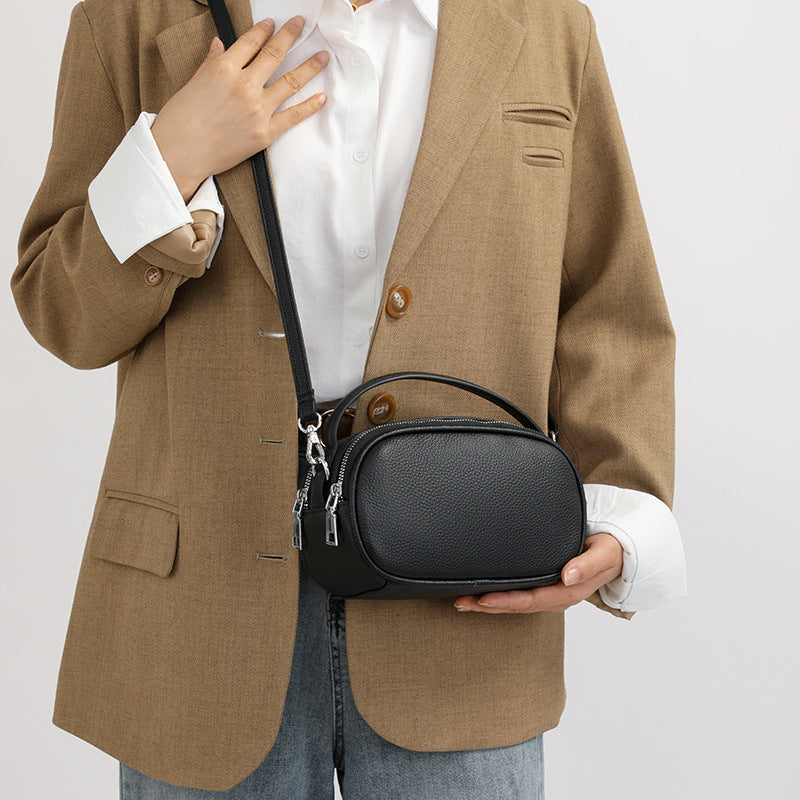 Women's Korean Style First Layer Cowhide Pouch Fashion Bags