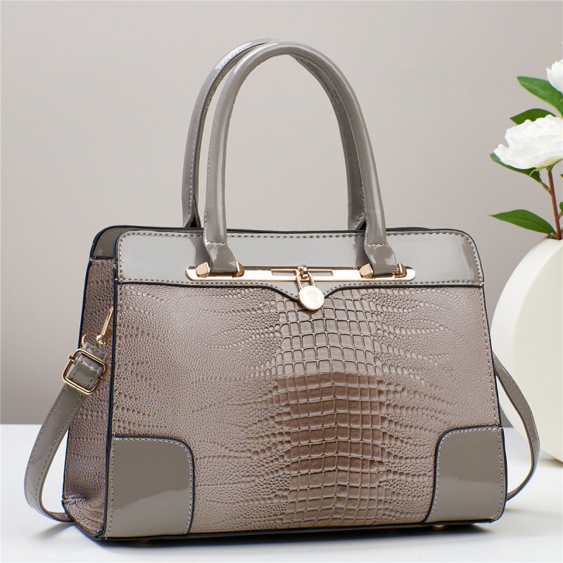 Women's Crocodile Pattern Fashion Mom Versatile Elegant Women's Handbag