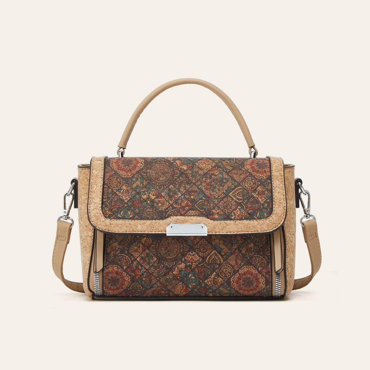 Cork Printed Fashion Trendy Unique National Bark Small Square Bags