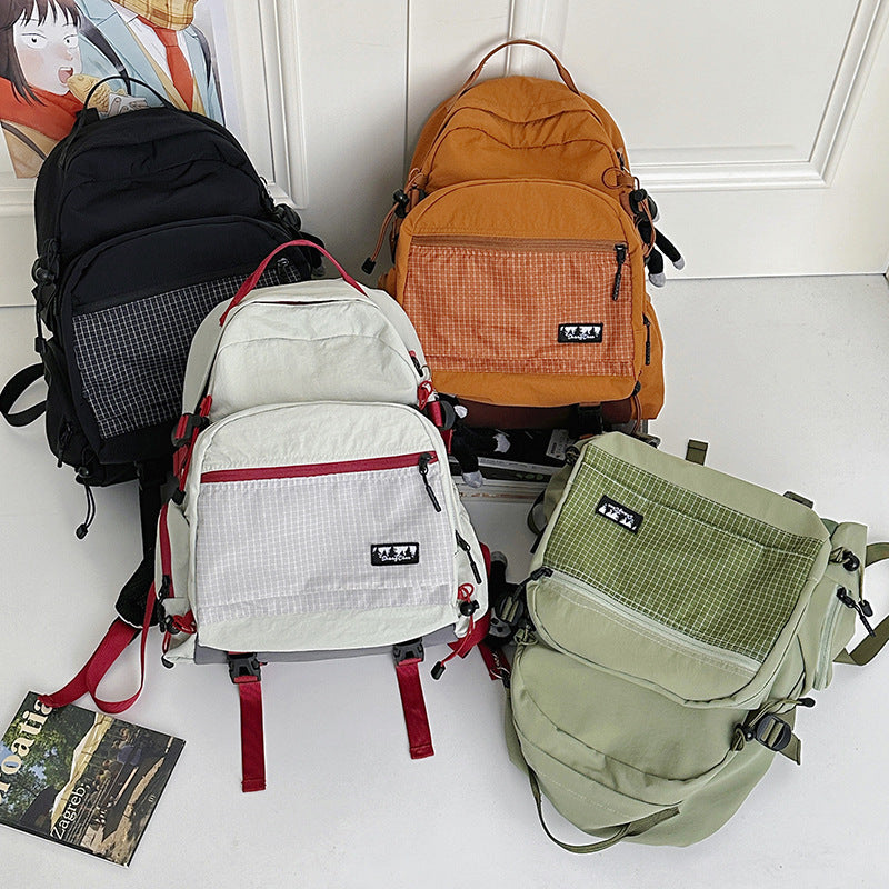 Women's & Men's Good-looking Contrast Color Versatile Preppy Style Leisure Backpack